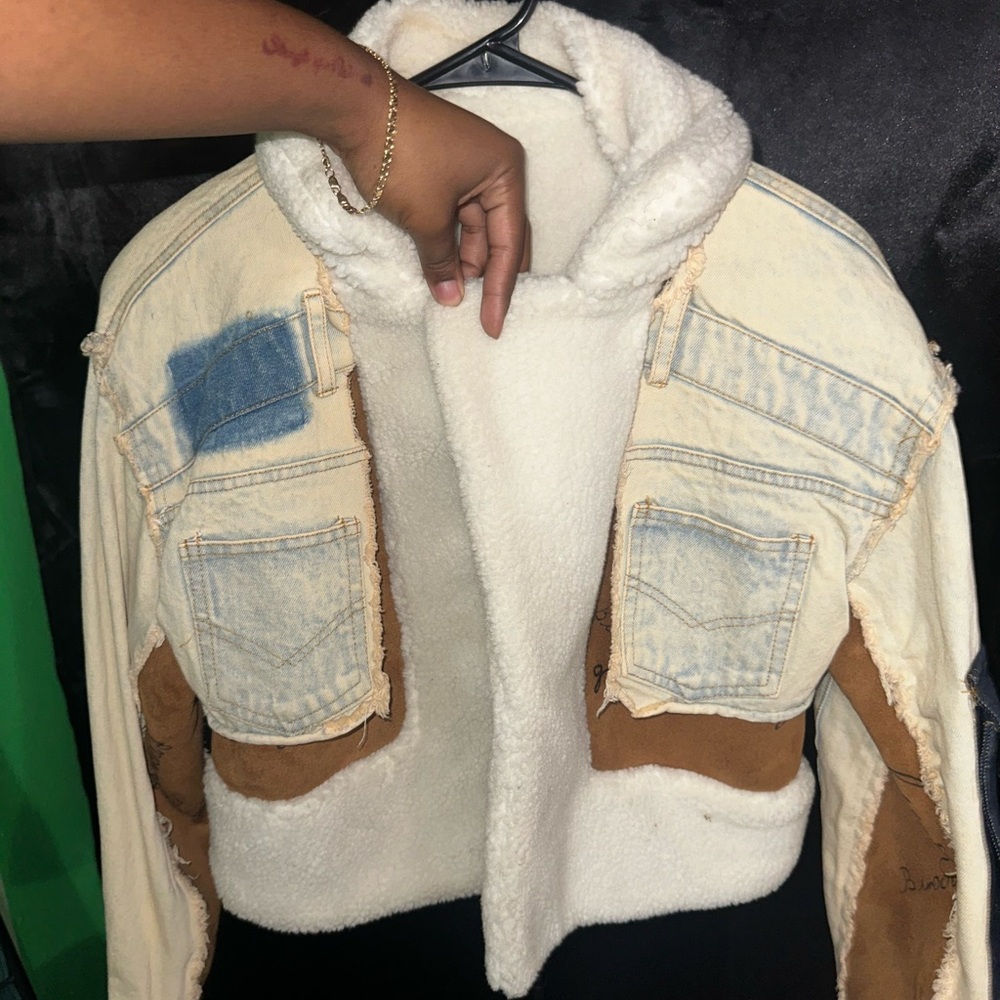 Upcycled Cropped Sherpa-Handmade